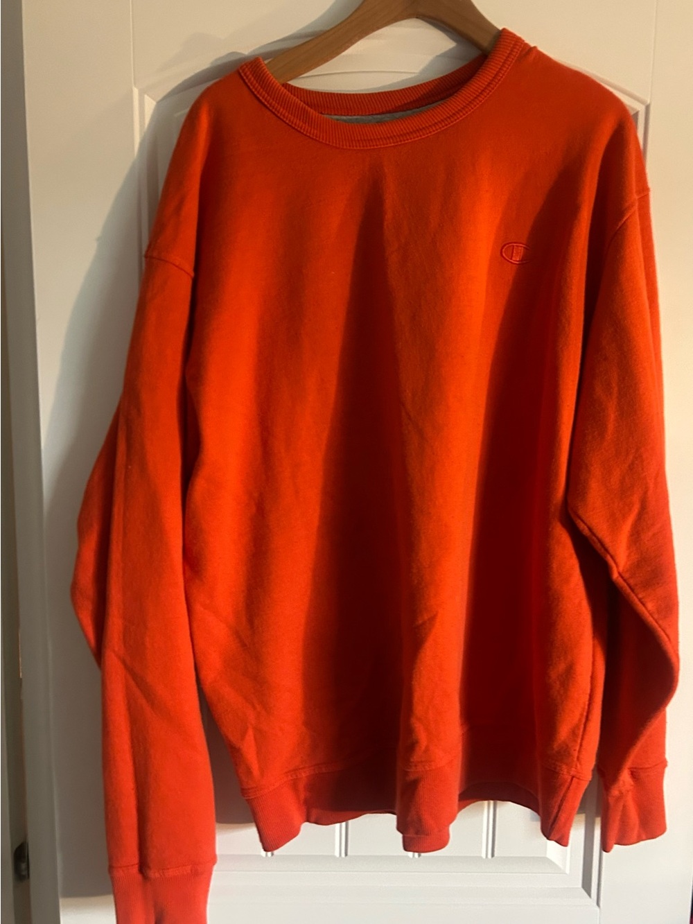 Champion Men's Bright Orange Crewneck Sweatshirt
